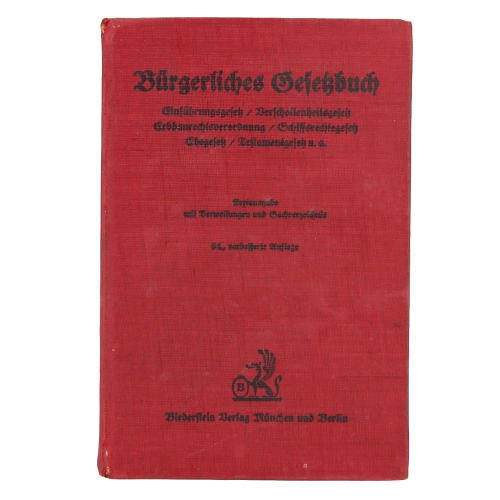 Buch - Bürgerliches GesetzuBuch - Biederstein Verlag 1949